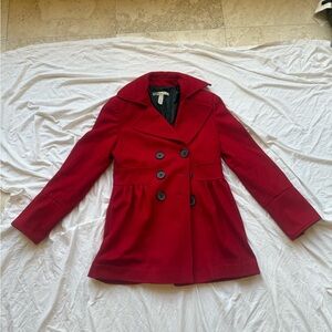American Rag CIE 1984 Women's Red Double-Breasted Wool Coat